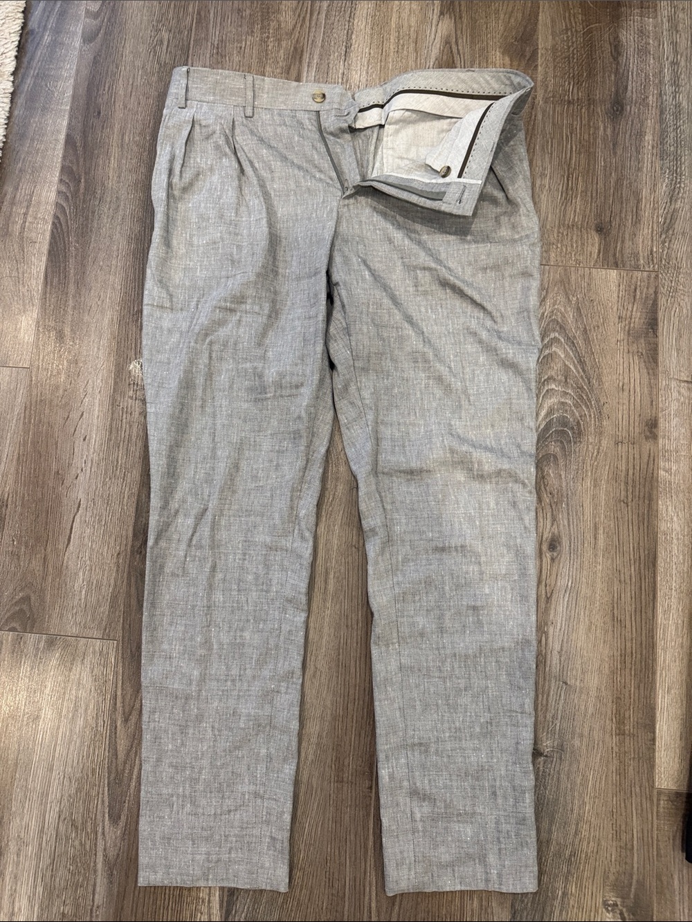 Canali Light Gray Pleated Dress Pants
